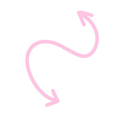 Pink Arrows line Hand Drawn Doodle divider Elements