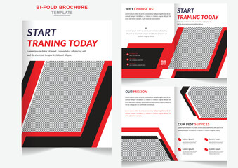 Creative gym Fitness training Bi-Fold Brochure design company profile design