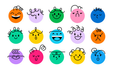 Round Faces with various Emotions