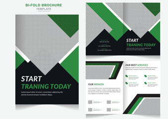 Creative gym Fitness training Bi-Fold Brochure design company profile design