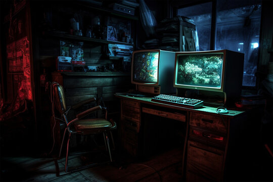 old tv and set  generative ai - Powered by Adobe