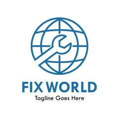 Fix world design logo template illustration