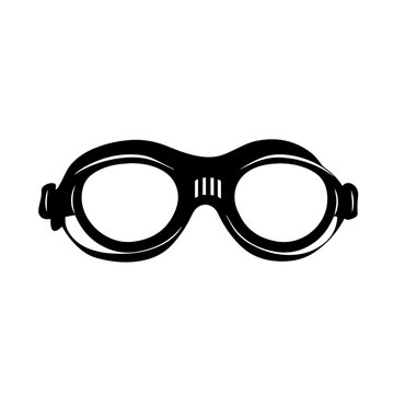 Swimming Goggles Logo Monochrome Design Style