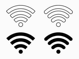 Wi-fi icons. Internet connection sign. Wireless network icon. Wi-fi illustration set.