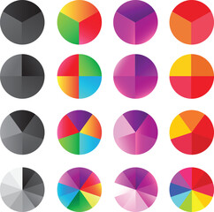 Fototapeta premium Set of pie chart clipart