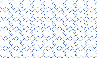 blue tone diamond seamless repeat pattern, replete image design for fabric printing or wallpaper, blue abstract wall, dot line overlap pattern
