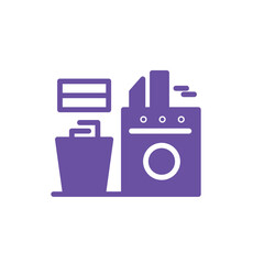 room washing machine solid icon