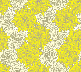Fototapeta na wymiar seamless yellow background of beautiful flowers of two shades