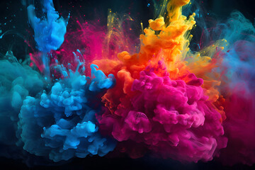 Fototapeta na wymiar Colourful paint powder explosion