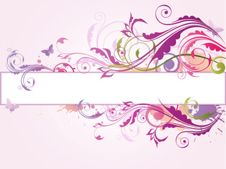 Colored background with floral ornament
