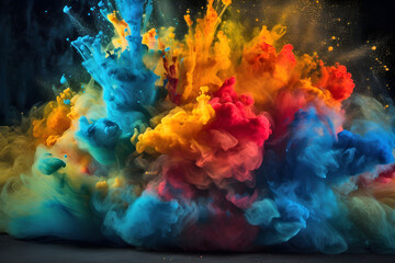 Obraz na płótnie Canvas Colourful paint powder explosion