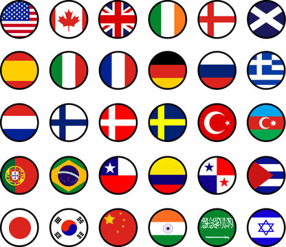 vector set of world flags