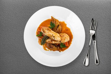 Grilled tasty chicken with spices dish