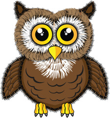 Vector illustration of a cute looking owl