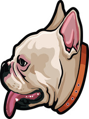 Bulldog Face Illustration. Vector.