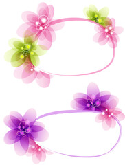 abstract floral banner with pink and violet flowers