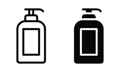 Body lotion icon with outline and glyph style.