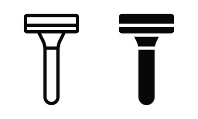 Razor icon with outline and glyph style.