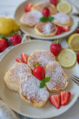 European breakfast pancakes and berries