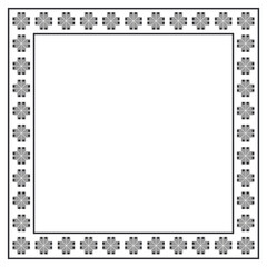 Vector ethnic Ukrainian frame pattern with floral elements