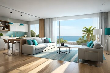 Fototapeta premium modern living room with furniture