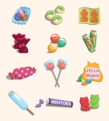 cartoon candy icon