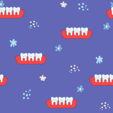 Kawaii smiling happy teeth with crown characters. First tooth fairy concept. Adorable vector illustration.