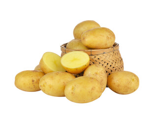 potato in the basket isolated on transparent png