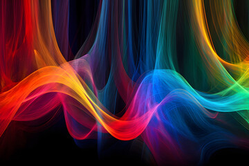 abstract smoke colourful rainbow waves background