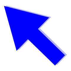 Blue Arrow Icon with Shadow Effect