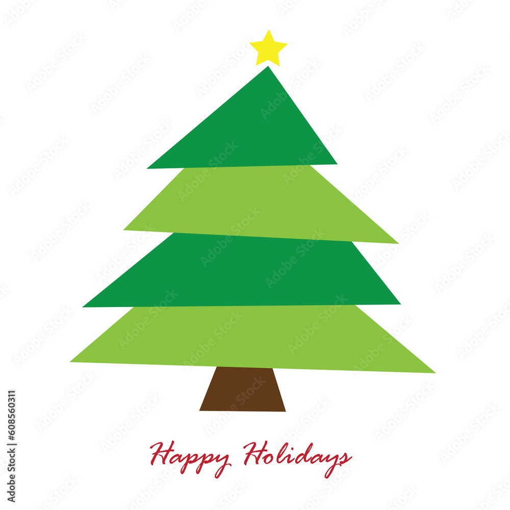 Sticker Merry Christmas happy holidays greeting card