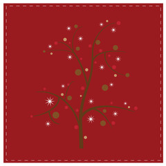 Merry Christmas ornament snowflake tree greeting card