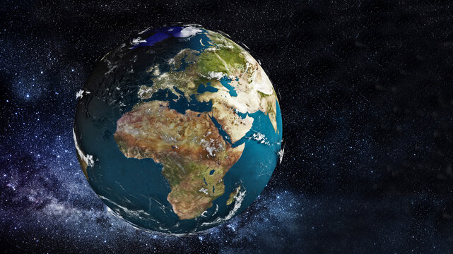 View of Earth from space. 3D illustration