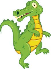 Vector illustration of funny crocodile