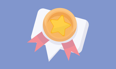 winner medal icon with star and ribbon.