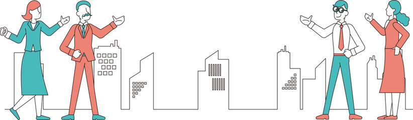 個性的でユニークな老若男女のビジネパーソン