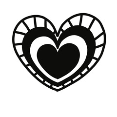 Fototapeta premium heart,doodle,love,valentine,feelings,line,draw,blackandwhite,icon,logo