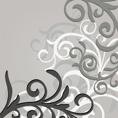 vector abstract  floral pattern, vintage,  monochrome, place for your text