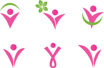 Collection of six women body shapes. Vector