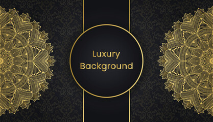Decorative lovely beautiful greeting and invitation card. Gold vintage mandala background design. Decoration, Decorative, Ornament, Ornamental, India, Indian, invitation, Turkish, Bohemian, Damask,