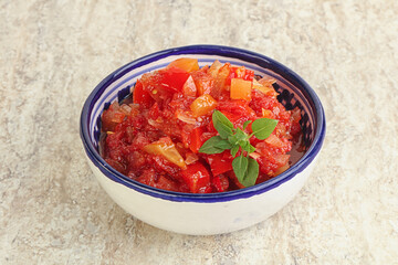 Hungary vegetarian Lecho with vegetables