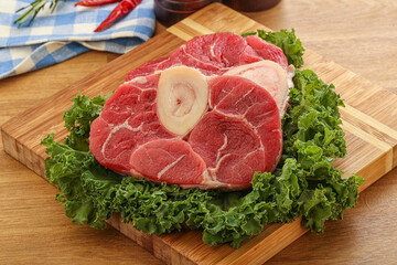 Raw ossobuco beef meat for cooking