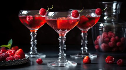 Berry drink in cocktail glasses