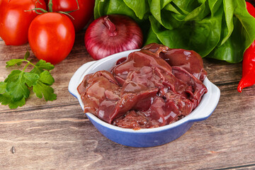 Raw chicken liver for cooking