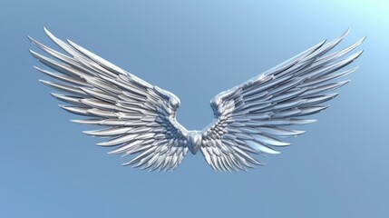 Wings soaring through a clear blue sky. Generative ai