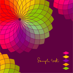 Abstract background with color flower vector wheel