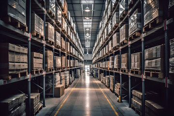 Fototapeta premium Organized warehouse interior