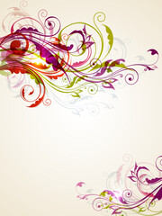 floral background with colorful ornament