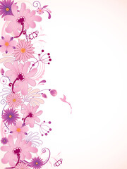 Fototapeta na wymiar vector floral background with pink flowers