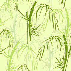 green bamboo vector seamless pattern